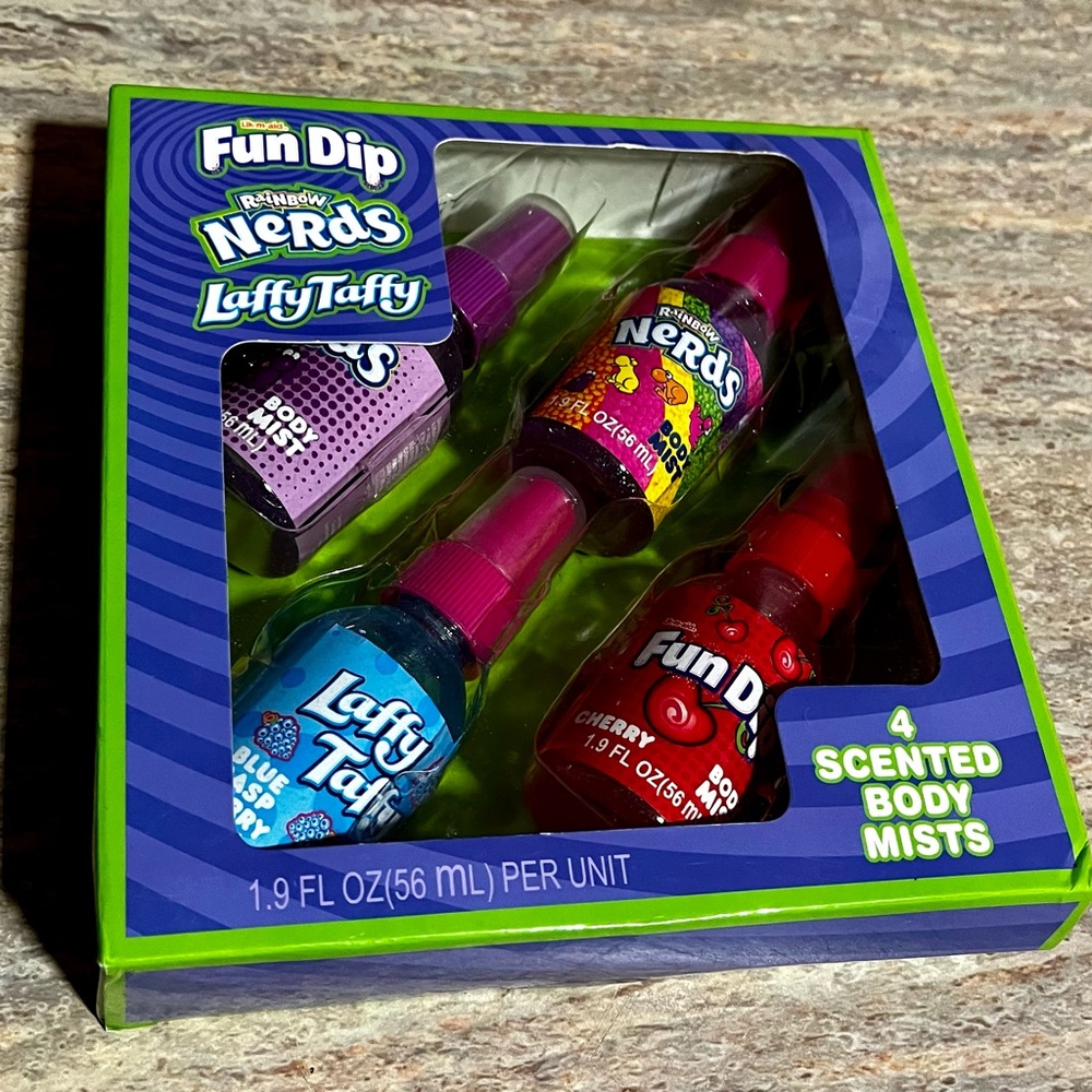 NIB Lotta Luv Nerds, Laffy Taffy, and Fun Dip 4-scented body mists